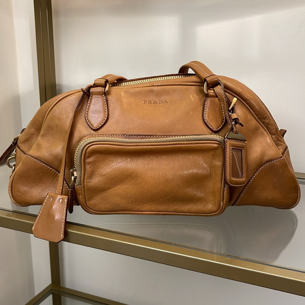 Prada Tan Leather Shoulder Bag